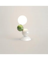 Dansk Retro Vit Flygande Tefat Bordslampa HL423