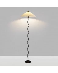 Klasyczna lampa podłogowa w paski z jedwabiu HL730