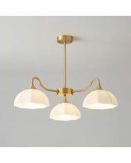 Lampadario a sfera beige in noce in stile medievale HL835