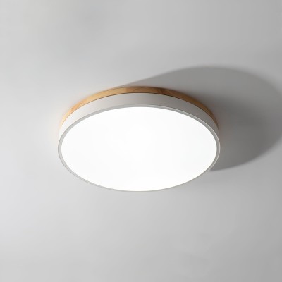 White Round Wooden Ceiling Lamp HL828