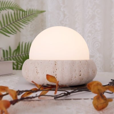 Modern Travertine Cute Mini Orb Table Lamp HL963 Modern Travertine Cute Mini Orb Table Lamp HL963