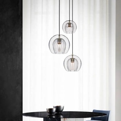 Modern Pleated Glass Pendant Light HL954
