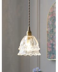 Suspension ronde traditionnelle japonaise en bois de travertin HL934