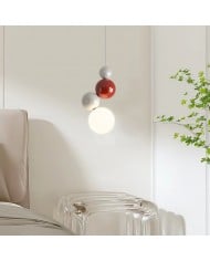 Suspension en travertin naturel avec bouton floral HL932