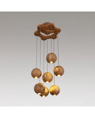 Suspension en travertin naturel avec bouton floral HL932