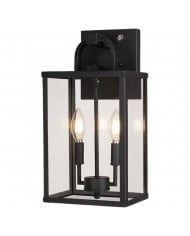 Waterdichte Zwarte Rechthoekige Glazen Buiten Wandlamp HL1005