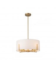 Kroonluchter met cilindervormige kap van ijzerglas HL989