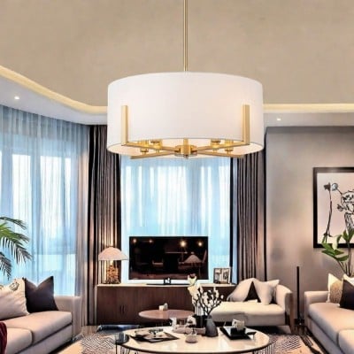 Traditionell ljuskrona i Metall Med Nordisk Tyg HL1007