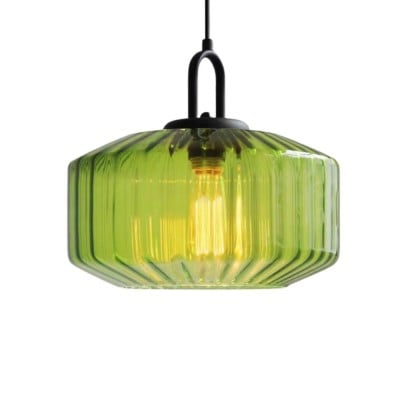 Hanglamp Met Geribbelde Glazen Pot - Modern Keukeneilandgebruik HL1043
