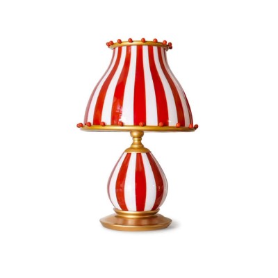 Circus Table Lamp - Red And White Stripes Metal Design HL1048 Circus Table Lamp - Red And White Stripes Metal Design HL1048