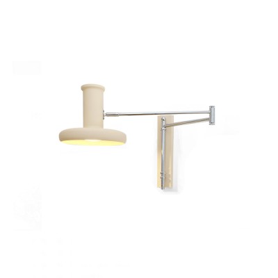 Lámpara de pared moderna de metal con brazo oscilante y disco, estilo crema, HL1089