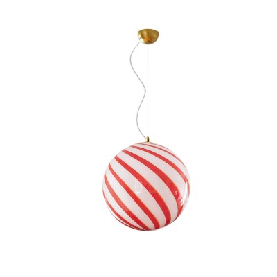 Creative Circus Red Stripe Spherical Pendant Lamp HL1084