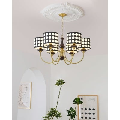 Modern Luxury Black Polka Dots Multi-head Chandelier HL1121