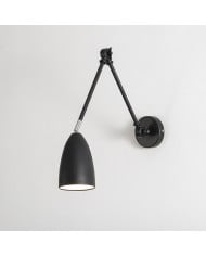 Lampada da parete a LED con braccio oscillante e paralume rotondo in vetro nordico contemporaneo HL1106