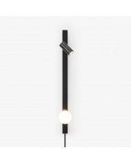 Modern svart linjär långarmig vägglampa med insticksfunktion HL1123 Modern svart linjär långarmig vägglampa med insticksfunktion HL1123
