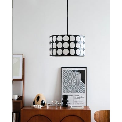 Modern Polka Dot Cylindrical Pendant Lamp For Bedroom HL1120