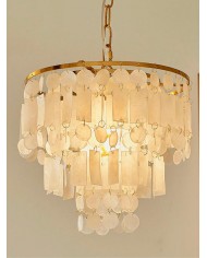 Foldray vågig linjär ljuskrona - lädermodell för matsal HL1368