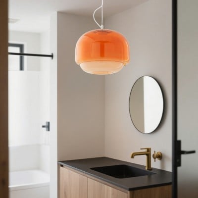 Dubbel sfärisk glashänglampa - Färgglad sovrumslampa HL1094 Dubbel sfärisk glashänglampa - Färgglad sovrumslampa HL1094