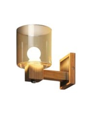 Nordic Curved Glass Japandi Style Glass Stone LED Wall Light HL1294