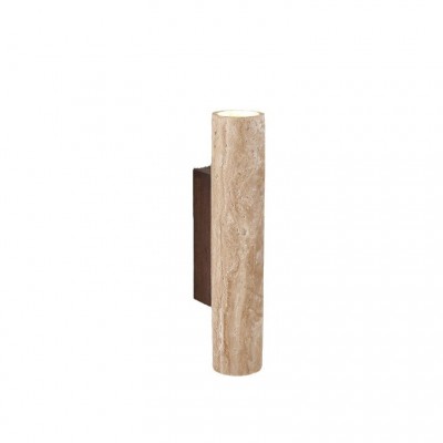 Aplique minimalista de pared de travertino con tubo Japandi HL1286