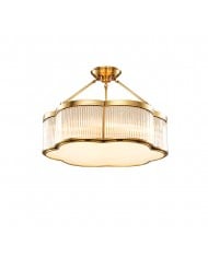 Lámpara colgante retro de cemento color crema con diseño de flor HL1312