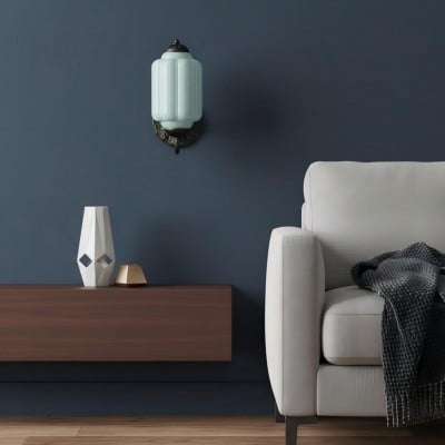 Vintage Milk Glass Eloise Candlestick Shaped Wall Lamp HL844