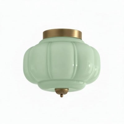 Eloise Retro Milk Glass Semi Flush Mount Ceiling Light HL948 Eloise Retro Milk Glass Semi Flush Mount Ceiling Light HL948