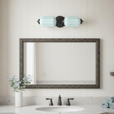 Eloise Pumkin Glass Vanity Sconce HL952 Eloise Pumkin Glass Vanity Sconce HL952