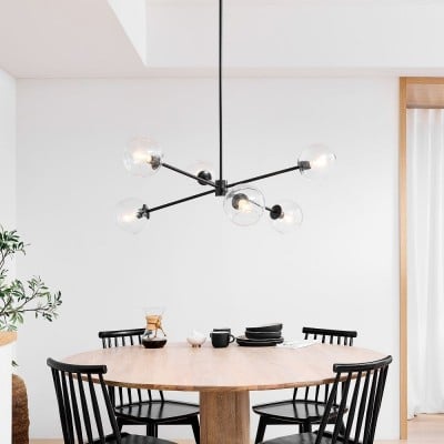 Brina 6-Light Glass Metal Frame Chandelier - Perfect Lighting HL1603 Brina 6-Light Glass Metal Frame Chandelier - Perfect Lighting HL1603