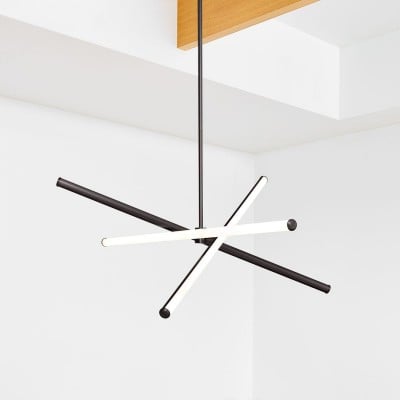 Voro Minimalist Chrome Light Rods - LED Semi-Flush Mount Ceiling Light HL1455 Voro Minimalist Chrome Light Rods - LED Semi-Flush Mount Ceiling Light HL1455