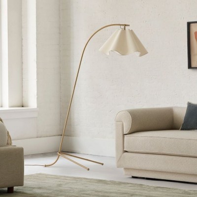 Oslan Scalloped Shade vloerlamp - moderne verlichting met gebogen voet HL1600