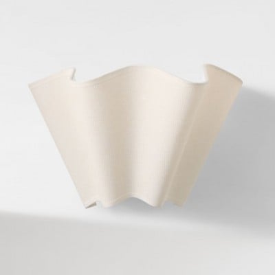 Nowoczesna lampa ścienna Oslan Plug-In z abażurem z lnu w kolorze kości słoniowej, z falbanką, HL1605