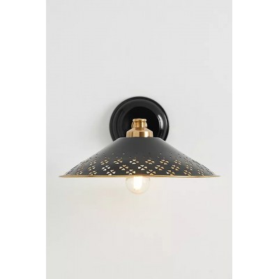 Auriglow Modern Wall Sconce – Brass Perforated Light for Bedroom or Hallway HL1383 Auriglow Modern Wall Sconce – Brass Perforated Light for Bedroom or Hallway HL1383