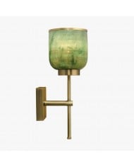 Applique singola vintage in metallo Helvo - Applique in vetro verde per l'arredamento della casa HL1439