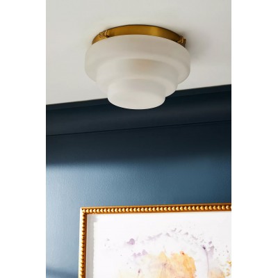 Capigia Glass Metal Flush Mount Plafondlamp - Moderne Armatuur voor Slaapkamer of Gang HL1377