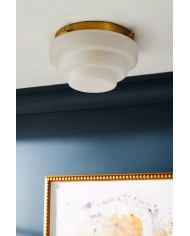 Capigia Glass Metal Flush Mount Plafondlamp - Moderne Armatuur voor Slaapkamer of Gang HL1377