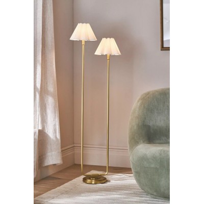 Lampa podłogowa Capirise Gold Scalloped Shade – nowoczesne oświetlenie metalowe do sypialni HL1371