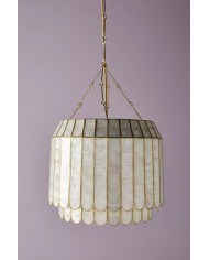 Lámpara colgante facetada Lumica Capiz - Elegante diseño de concha natural HL1366