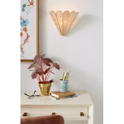 Lumica Capiz Faceted Wall Light - Brass & Iron Sconce in Gold Finish HL1370 Lumica Capiz Faceted Wall Light - Brass & Iron Sconce in Gold Finish HL1370