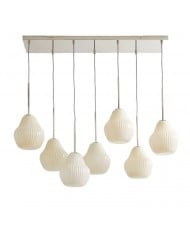 Lustre contemporain Rivrona à 7 lumières – Éclairage moderne en verre pour salles à manger HL1580