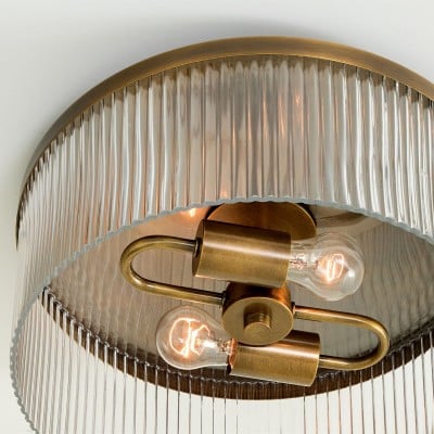 Plafonnier encastré Bravira - Verre strié et bullé HL1589