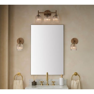 Bravira geribbelde glazen wandlamp - metalen wandlamp met heldere glazen kap HL1552