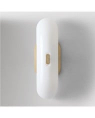 Ferosa Elegante Bootvormige Wandlamp – Messing Afwerking met Melkglas Lineair Design HL1450