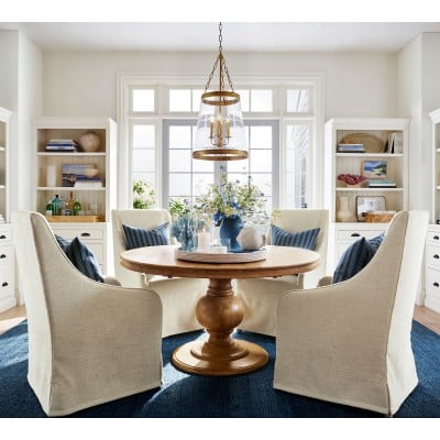 Suspension tambour en verre Driscoll - Lampe suspendue contemporaine en laiton HL1539