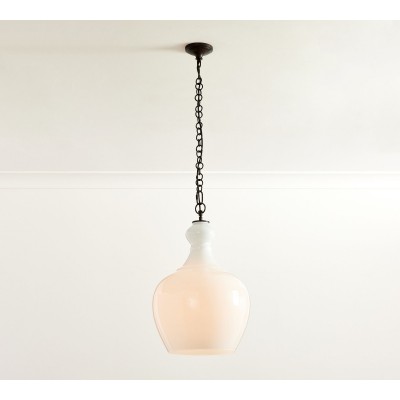 Suspension en verre Lawson - Verre recyclé et laiteux avec accents bronze HL1534