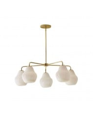 Lampadario Rivrona a 5 luci per ingresso - Illuminazione moderna in vetro rigato HL1609