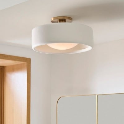 Cerova moderne porseleinen plafondlamp met elegante ivoorkleurige kap HL1621