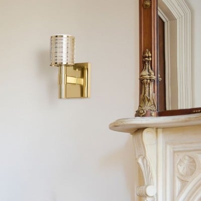 Galvia Modern Perforated Metal Sconce - Sleek Wall Light for Hallway & Bathroom HL1493 Galvia Modern Perforated Metal Sconce - Sleek Wall Light for Hallway & Bathroom HL1493
