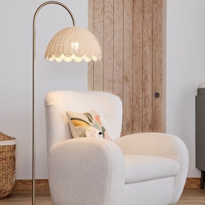 Lampa podłogowa Olvara Natural Rattan Bubble – oświetlenie pokoju dziecięcego z boho urokiem HL1459