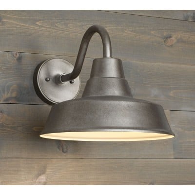 Korvi Outdoor Metal Sconce - Aluminum Pewter Wall Light HL1434 Korvi Outdoor Metal Sconce - Aluminum Pewter Wall Light HL1434